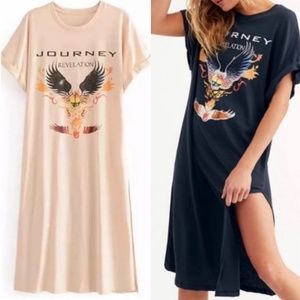 Journey Revelation band graphic black tee dress